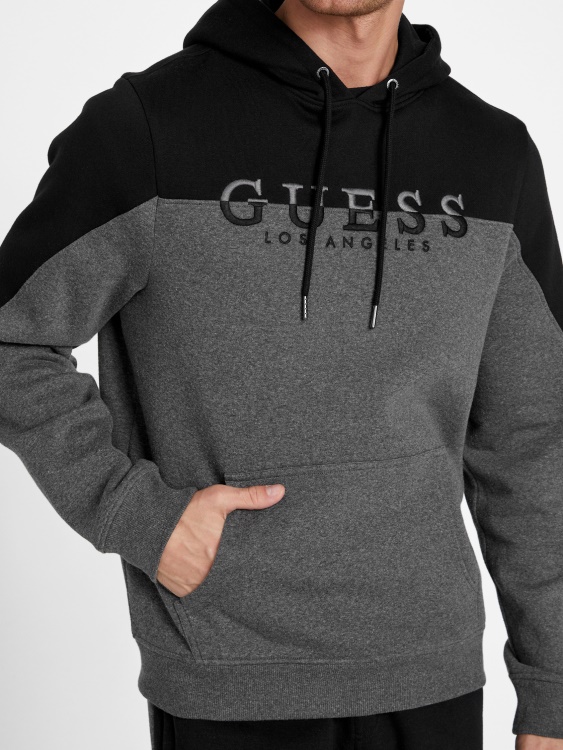 черна еко качулка с лого на Marcus Guess