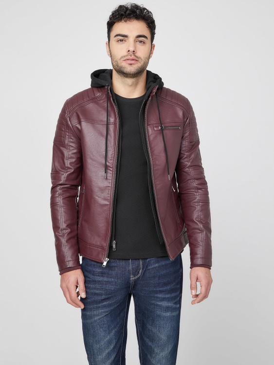 Guess яке Daniel от изкуствена кожа Marmont червено