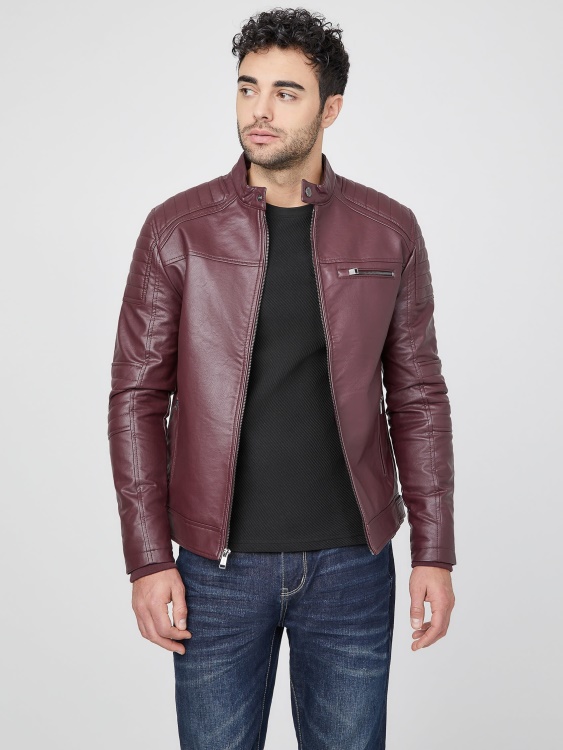 Guess яке Daniel от изкуствена кожа Marmont червено