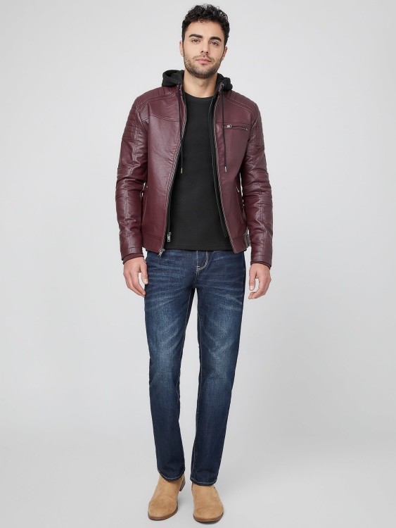 Guess яке Daniel от изкуствена кожа Marmont червено