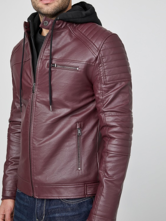 Guess яке Daniel от изкуствена кожа Marmont червено