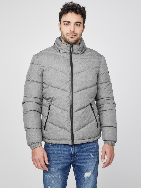 светло меланжово сиво шушляково яке Guess