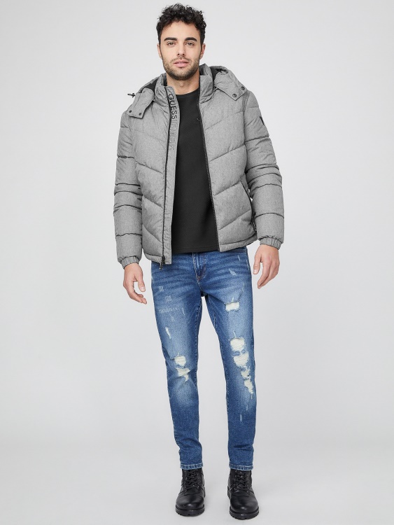 светло меланжово сиво шушляково яке Guess