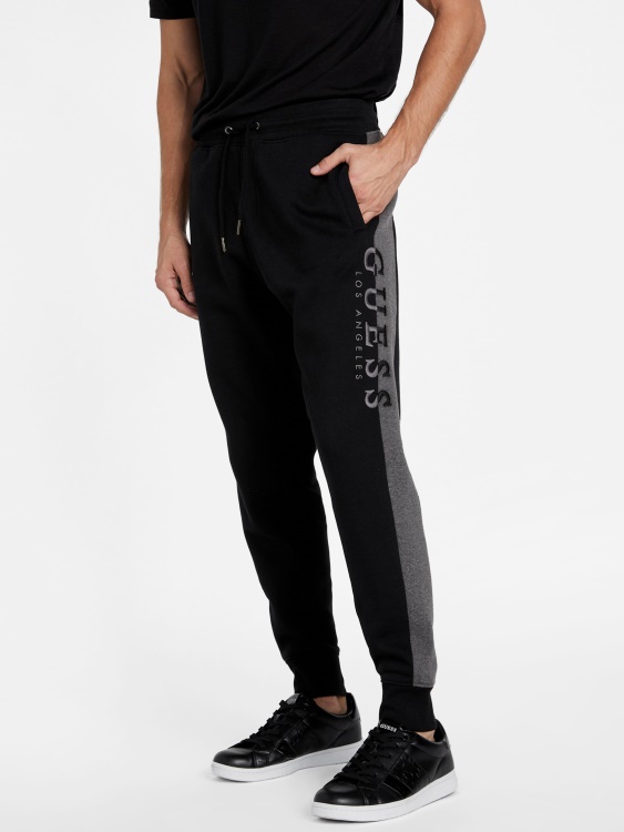 Guess Jet Black Eco Marcus Logo Joggers
