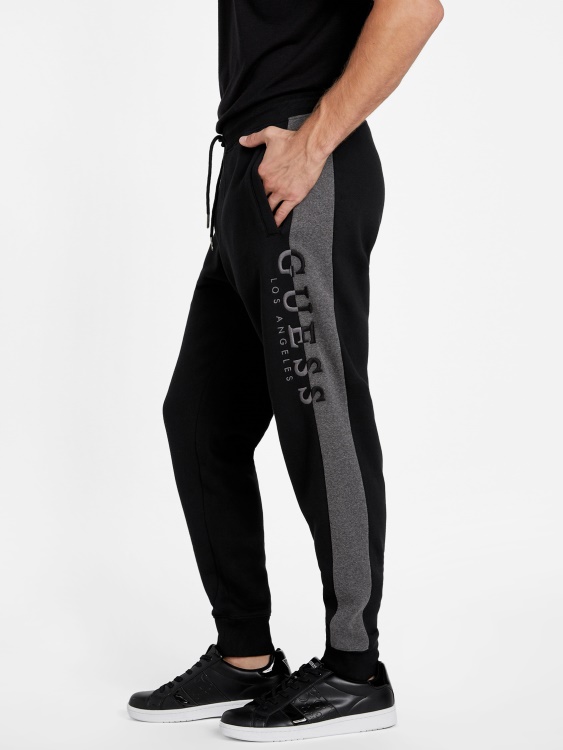 Guess Jet Black Eco Marcus Logo Joggers