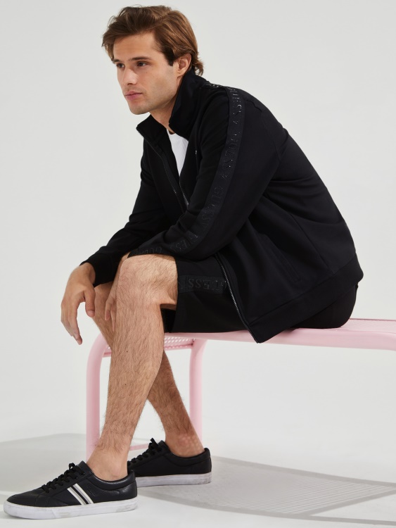 яке с цип Guess Jet Black Eco Andrew Logo