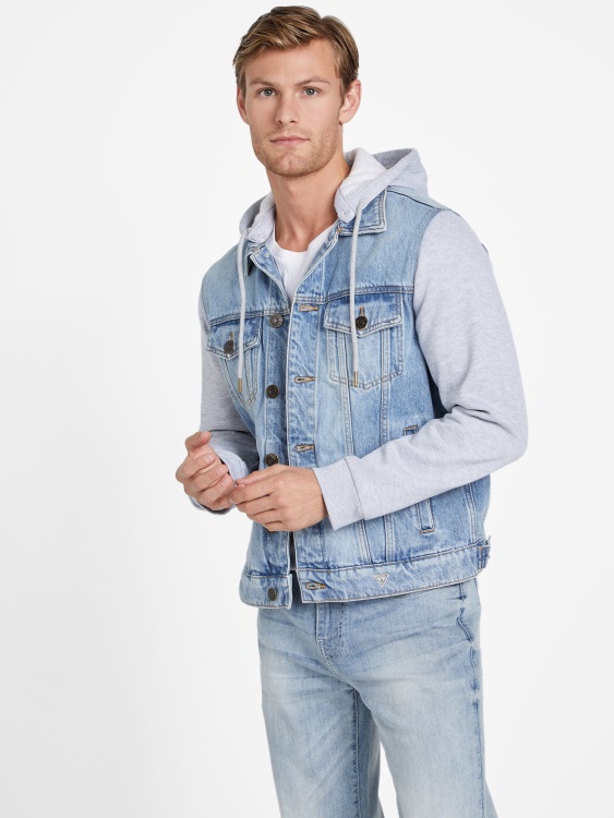 дънково яке с качулка Guess Reese