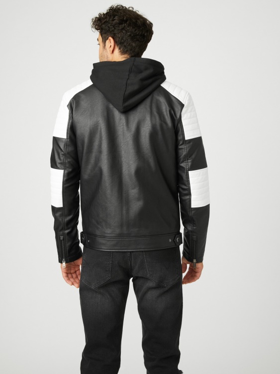 Guess Daniel Color-block мотоциклет като Jet Black Multi