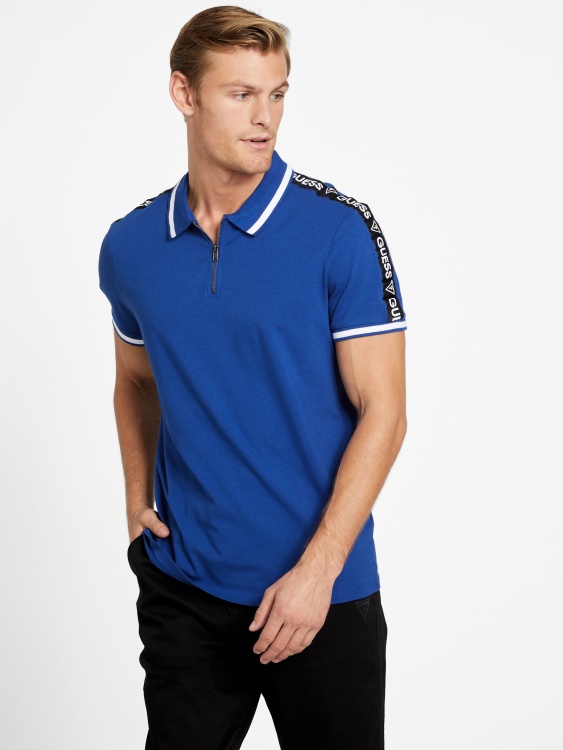 Eco Jon Zip Polo Admiral Blue Guess