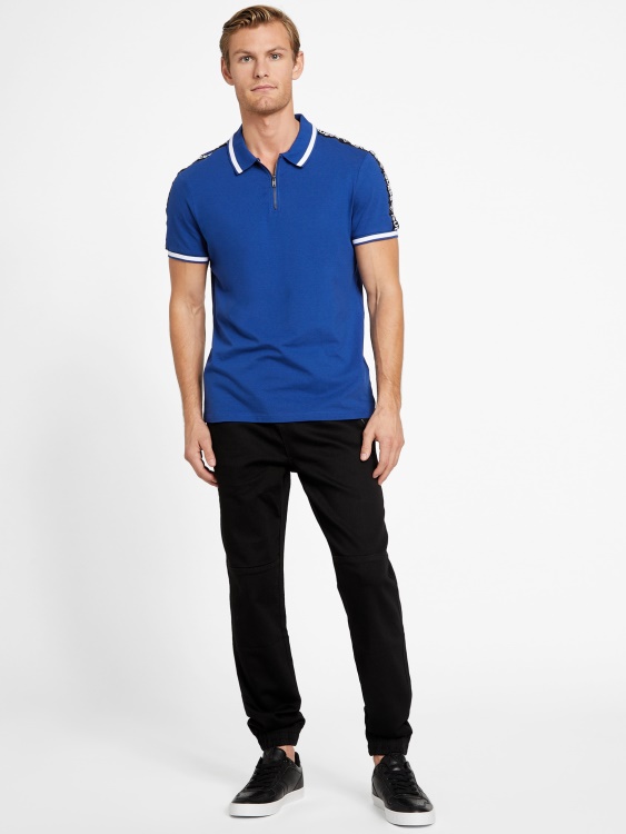 Eco Jon Zip Polo Admiral Blue Guess