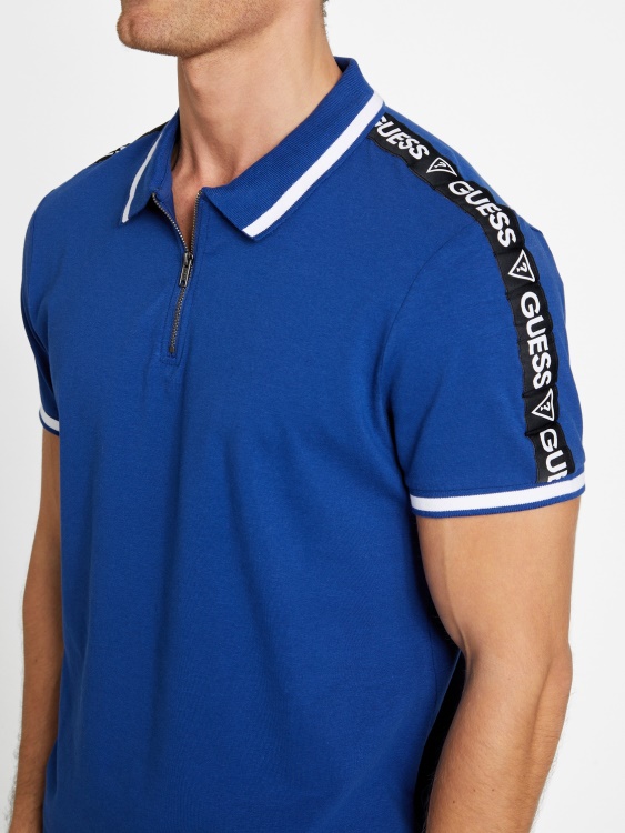 Eco Jon Zip Polo Admiral Blue Guess