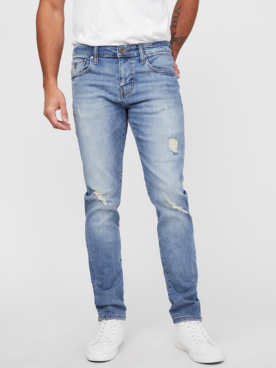 средно унищожени заострени дънки Guess Halsted