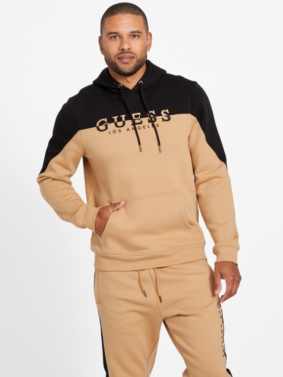 суичър с лого на Toasted Taupe Guess Eco Marcus