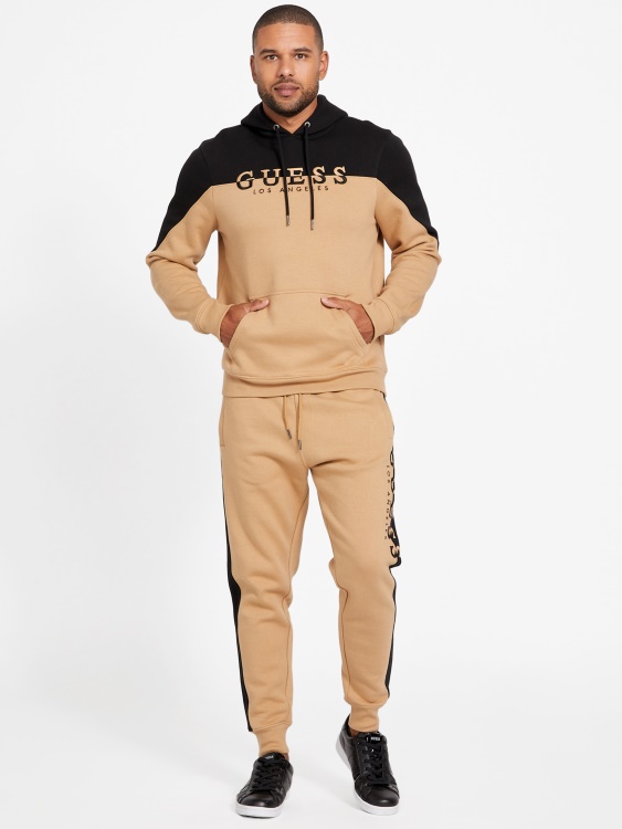 суичър с лого на Toasted Taupe Guess Eco Marcus