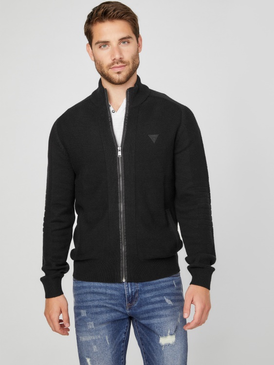 Chet Mock Neck Guess черен пуловер