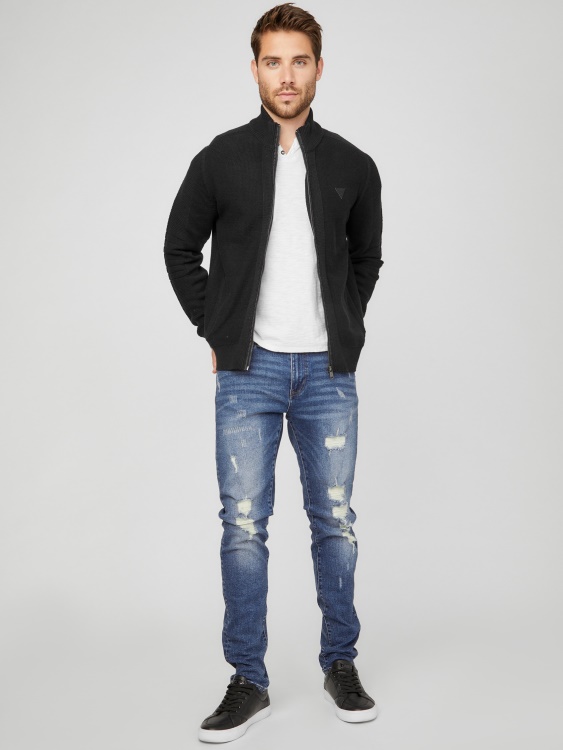Chet Mock Neck Guess черен пуловер