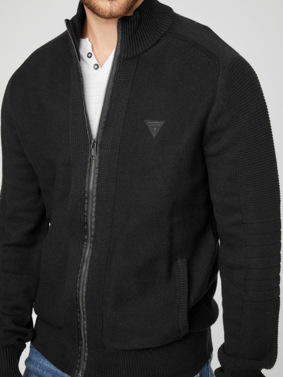 Chet Mock Neck Guess черен пуловер
