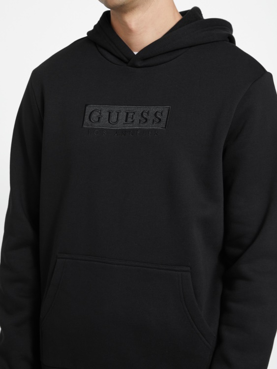 черна качулка Guess Eco Harvey Logo