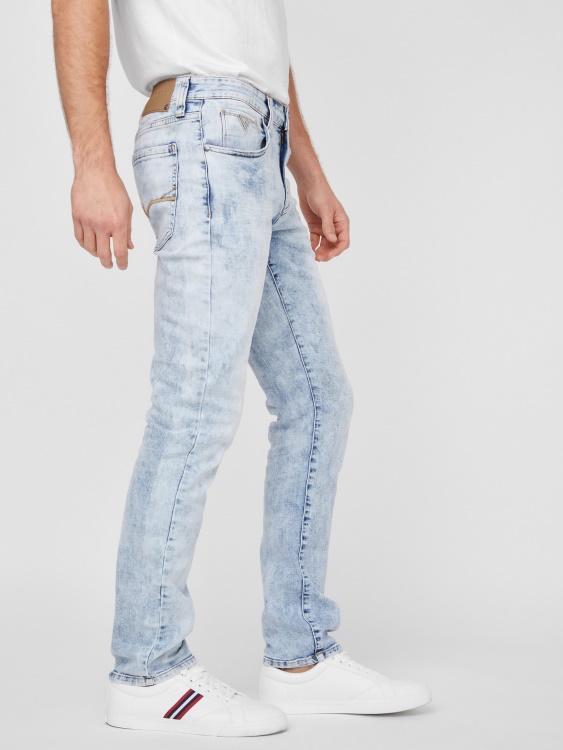 нови леки изпирани тънки заострени дънки Guess