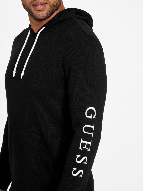 Margo Waffle Hoodie Guess Jet Black