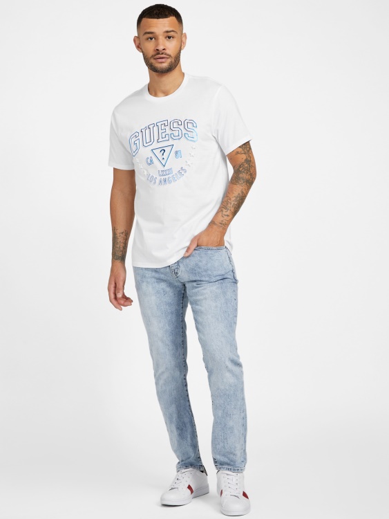 чисто бяла тениска с лого Guess Eco Sammo