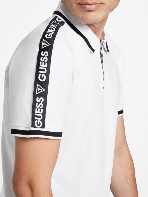 Guess Pure White Eco Jon Zip Polo