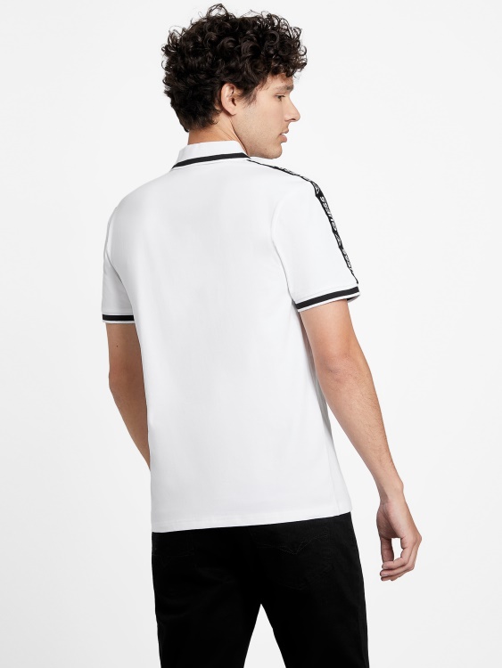 Guess Pure White Eco Jon Zip Polo