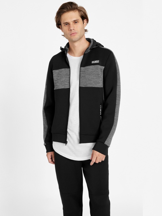Guess Jet Black Benson Scuba яке с цип с макет на вратата