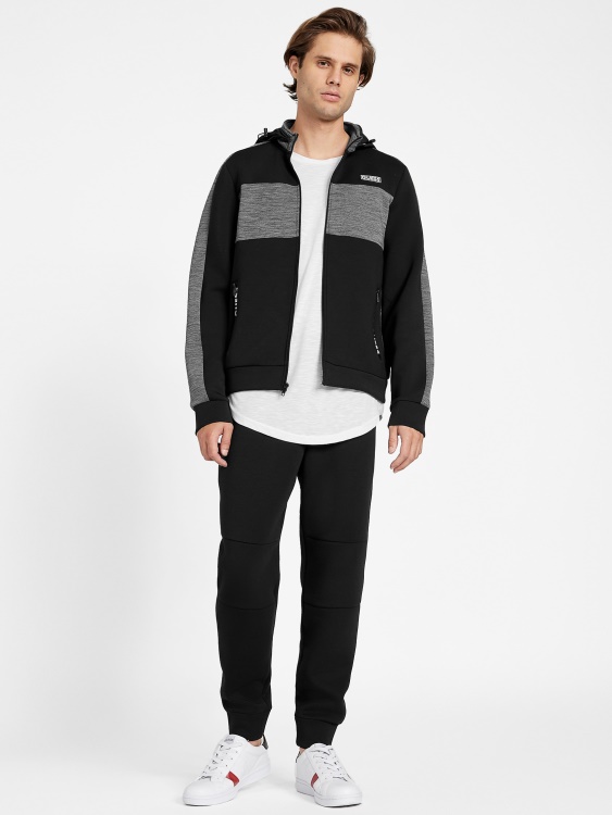 Guess Jet Black Benson Scuba яке с цип с макет на вратата