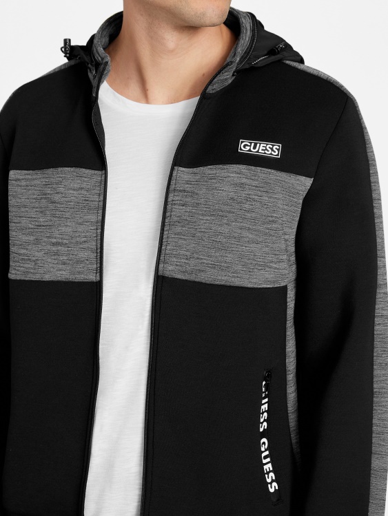 Guess Jet Black Benson Scuba яке с цип с макет на вратата