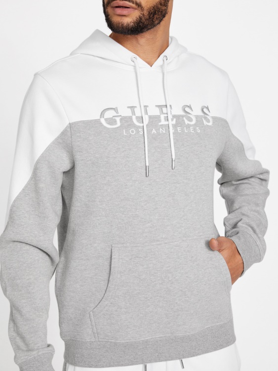 чиста бяла качулка с лого Guess Eco Marcus
