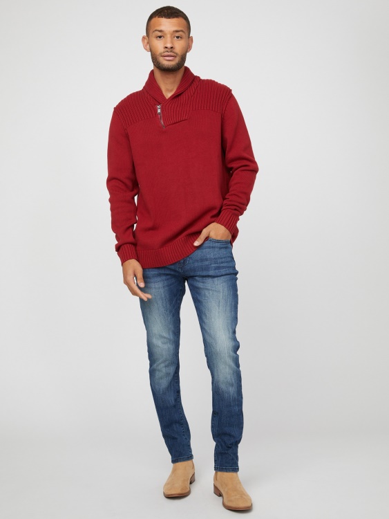 пуловер с шал червен ноар Guess
