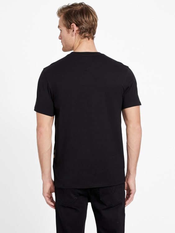 тениска с деколте Eco Cid Jet Black Guess