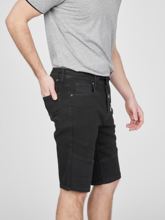 Guess Black Wash Bradley мото деним шорти