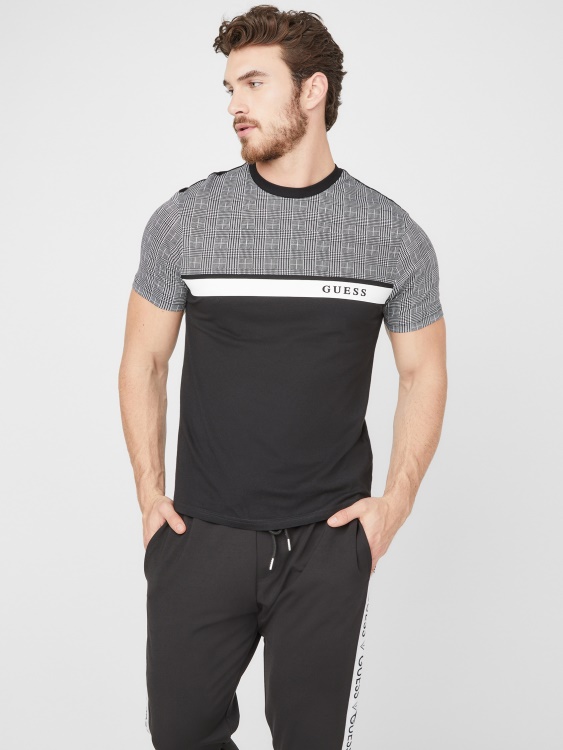 Guess Martyn Color-block Tee Jet Black Multi