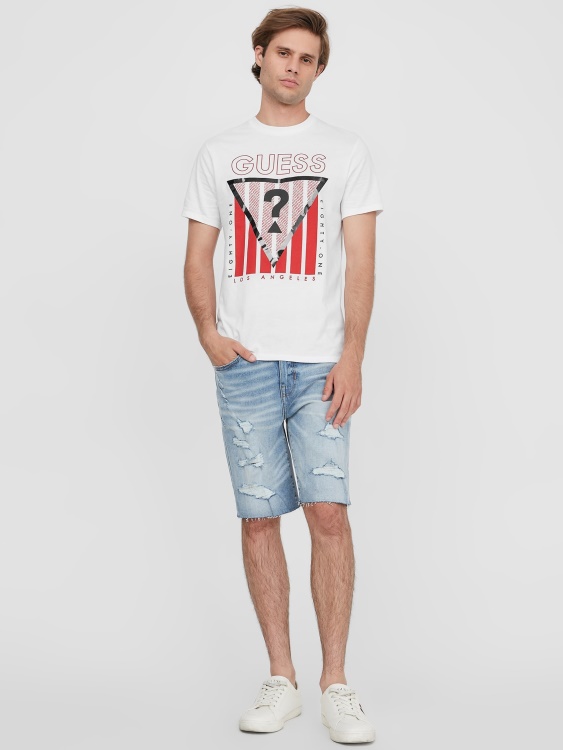 чисто бяла тениска с лого Eco Ulmo Guess