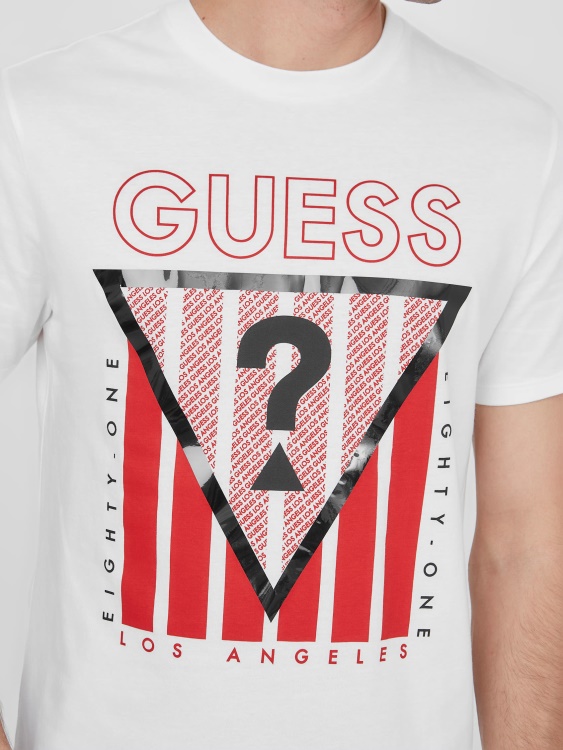 чисто бяла тениска с лого Eco Ulmo Guess