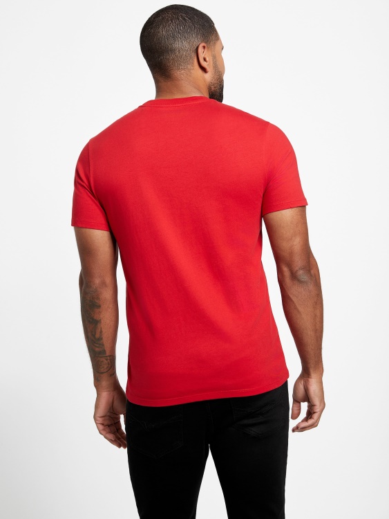 университетска червена тениска с лого на Sammo Guess