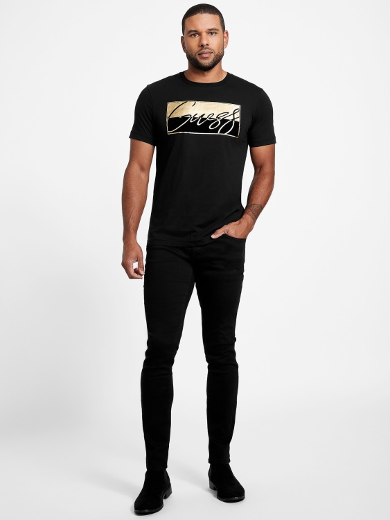 Guess Nivellen лого Tee джет черно