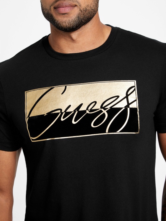 Guess Nivellen лого Tee джет черно