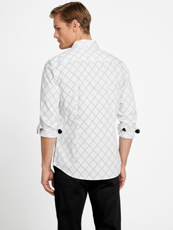 копие геометрична риза Guess чисто бяло