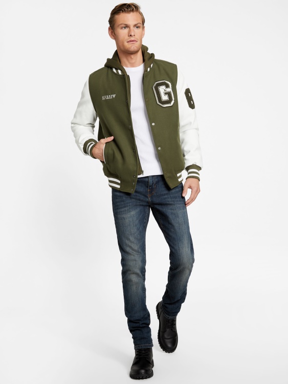 Olive Morning Guess университетско яке с качулка Ivy