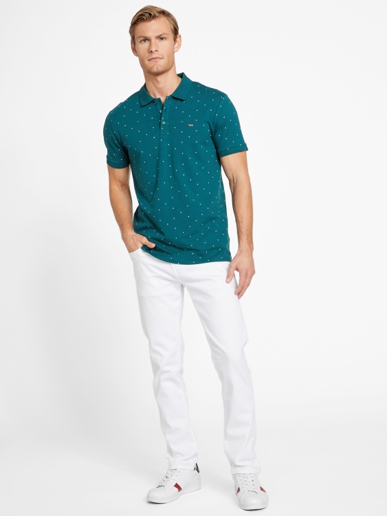 Guess тениска Regal Teal Eco Dev Geometric Polo