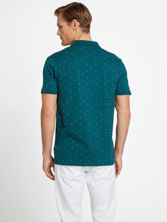 Guess тениска Regal Teal Eco Dev Geometric Polo