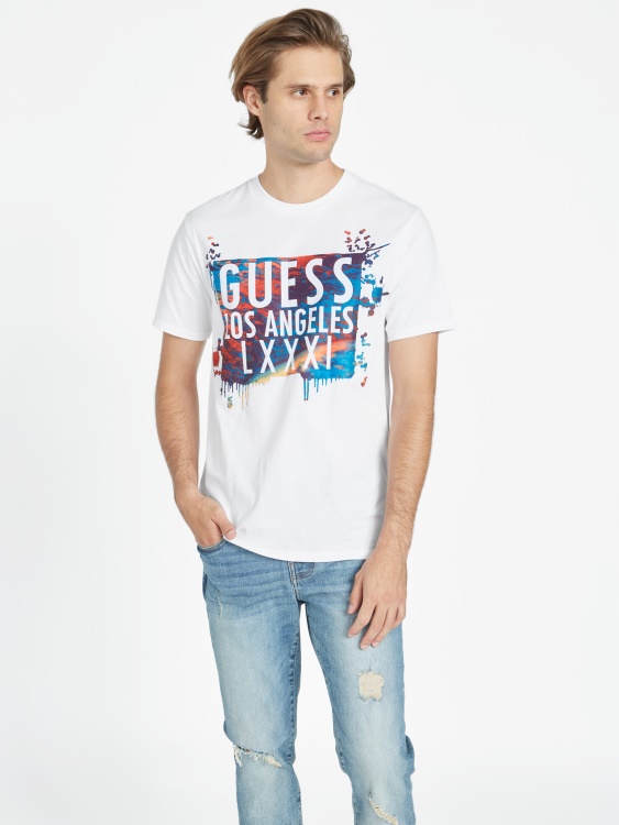 чисто бяла тениска с лого на Chesapeak Guess