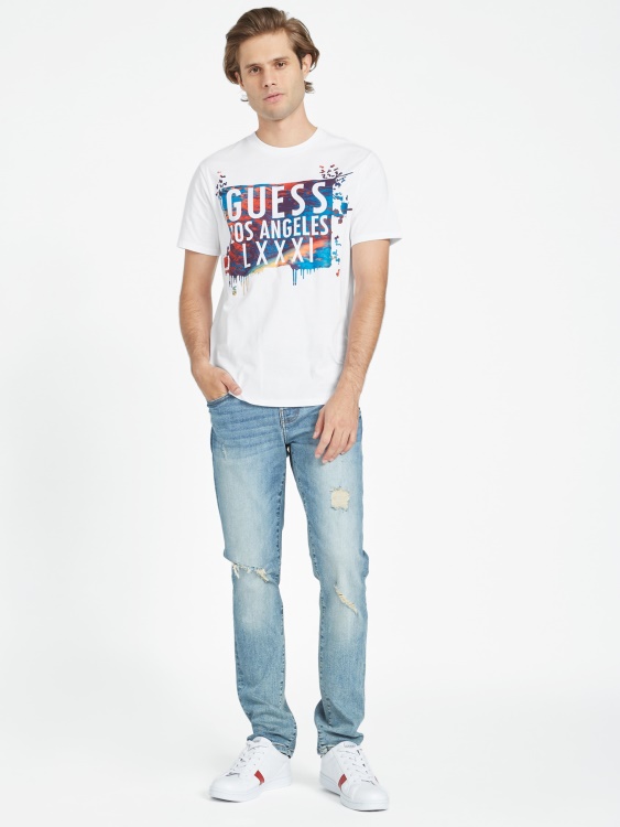 чисто бяла тениска с лого на Chesapeak Guess