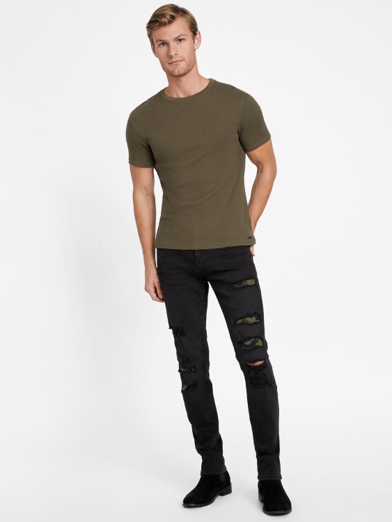 Guess Black Destruct Eco Draw тесни дънки за разкъсване и ремонт