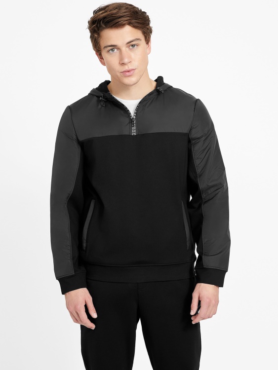 Takoda суичър с качулка Guess Jet Black