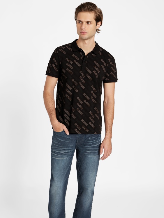 Bronton Logo Polo Guess Jet Black