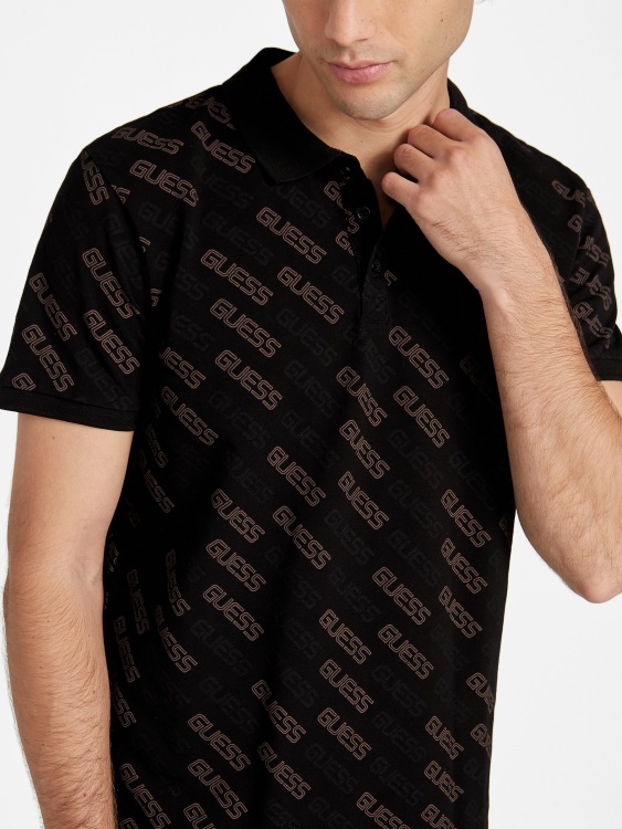 Bronton Logo Polo Guess Jet Black